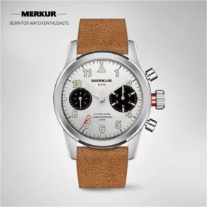 ساعة ميكانيكية MERKUR ST1901 ساعة كرونوغراف عتيقة للرجال الطيار Relojes Para Hombre الياقوت Relogio Panda